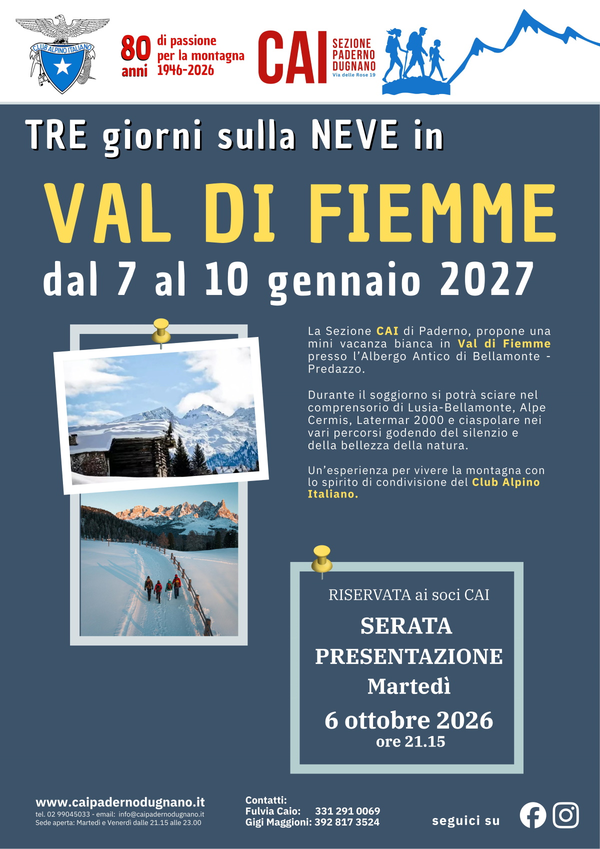 Val di Fiemme, serata di presentazione – 06 ottobre 2026